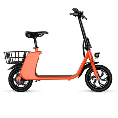 WINDHORSE E Scooter para adultos, Scooter eléctrico plegable con asiento y cesta de transporte, E Scooter con motor de 450 W, 36 V 8 AH 15.5 MPH 20 millas Commuter E-Scooter, neumáticos de 12,5 pulgadas Urban E Scooter, negro