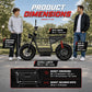 Electric scooter with product dimensions displayed on a road with trees in the background - windhorse d1