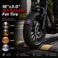 All-terrain fat tire with features highlighted on a road background- windhorse d1