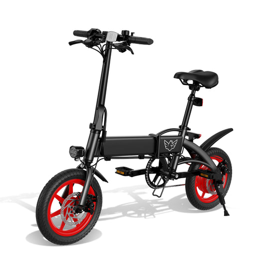 WINDHORSE E-Bike, bicicleta eléctrica con motor de alta velocidad de 350 W, bicicleta eléctrica de cercanías de 19 millas y 15,5 mph, bicicleta de nieve con neumáticos gruesos de 336 Wh y 14 pulgadas, Ciara C19