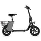 WINDHORSE E Scooter para adultos, Scooter eléctrico plegable con asiento y cesta de transporte, E Scooter con motor de 450 W, 36 V 8 AH 15.5 MPH 20 millas Commuter E-Scooter, neumáticos de 12,5 pulgadas Urban E Scooter, negro