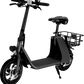 WINDHORSE E Scooter para adultos, Scooter eléctrico plegable con asiento y cesta de transporte, E Scooter con motor de 450 W, 36 V 8 AH 15.5 MPH 20 millas Commuter E-Scooter, neumáticos de 12,5 pulgadas Urban E Scooter, negro