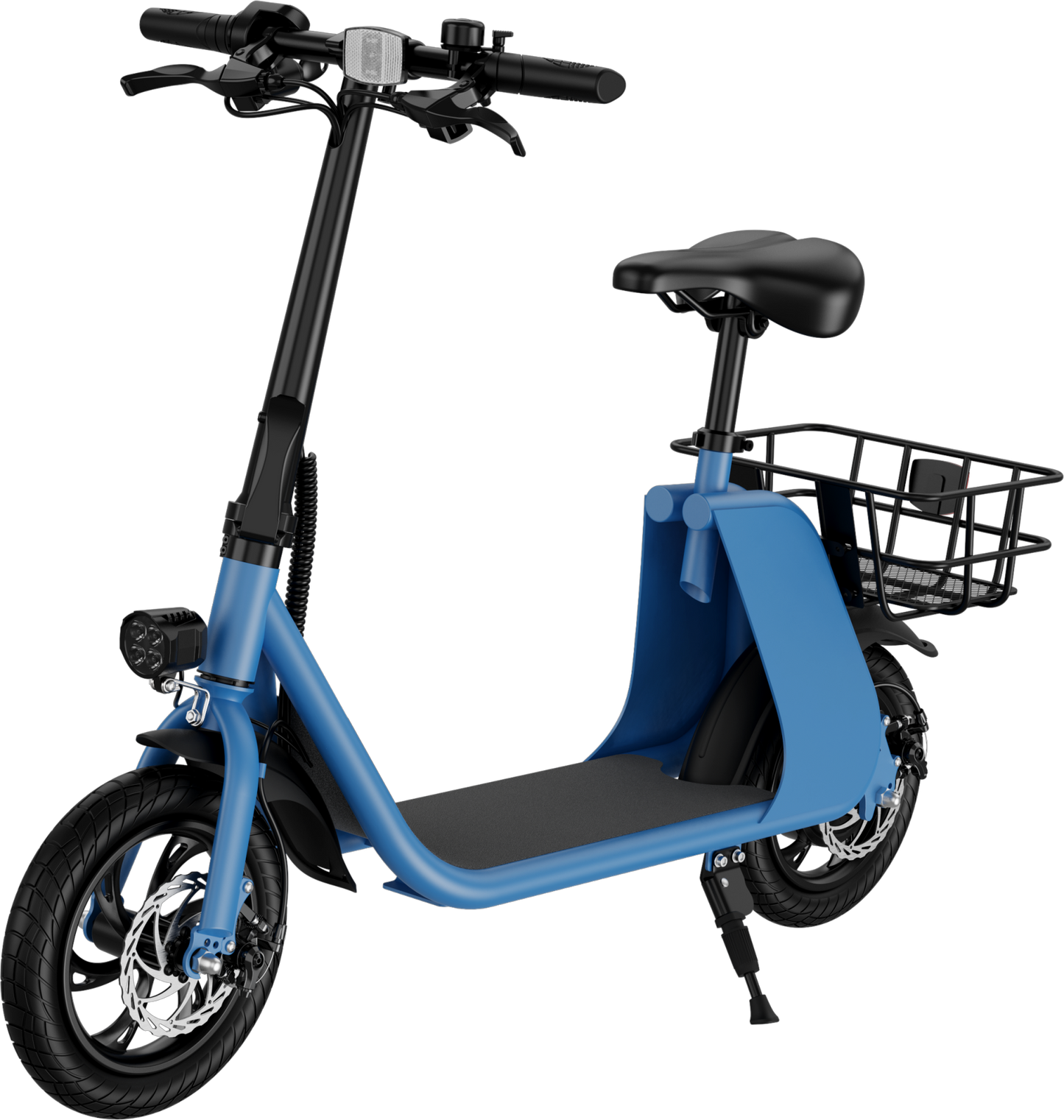 WINDHORSE E Scooter para adultos, Scooter eléctrico plegable con asiento y cesta de transporte, E Scooter con motor de 450 W, 36 V 8 AH 15.5 MPH 20 millas Commuter E-Scooter, neumáticos de 12,5 pulgadas Urban E Scooter, negro