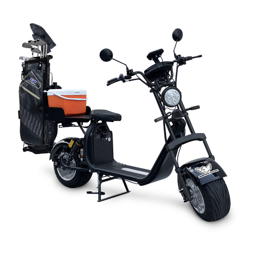 WINDHORSE Bicicleta eléctrica de golf para adultos con motor de 2000 W, carrito de golf de 80 millas 20 MPH, 60 V 21 AH + 16 AH Neumáticos gruesos de 18 "* 10" Bicicleta eléctrica de golf, freno hidráulico Bicicletas eléctricas de golf, D2