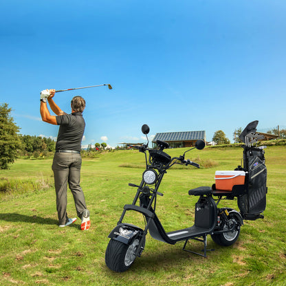 WINDHORSE Bicicleta eléctrica de golf para adultos con motor de 2000 W, carrito de golf de 80 millas 20 MPH, 60 V 21 AH + 16 AH Neumáticos gruesos de 18 "* 10" Bicicleta eléctrica de golf, freno hidráulico Bicicletas eléctricas de golf, D2