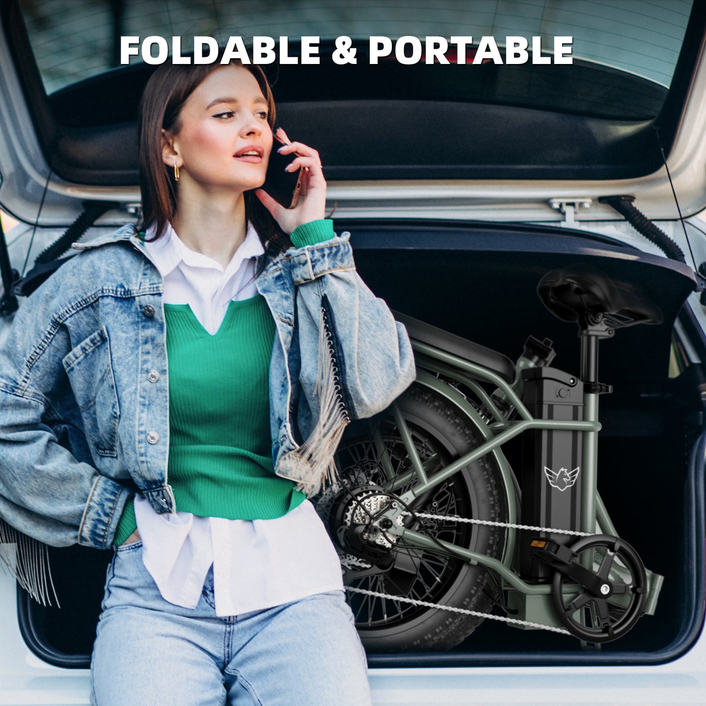 WINDHORSE Bicicleta eléctrica con cojines de asiento dobles, bicicleta eléctrica plegable para viajeros con motor de 350 W, 30 millas 20 MPH 36V 10AH Bicicletas motorizadas urbanas para adultos, Eclipse E20