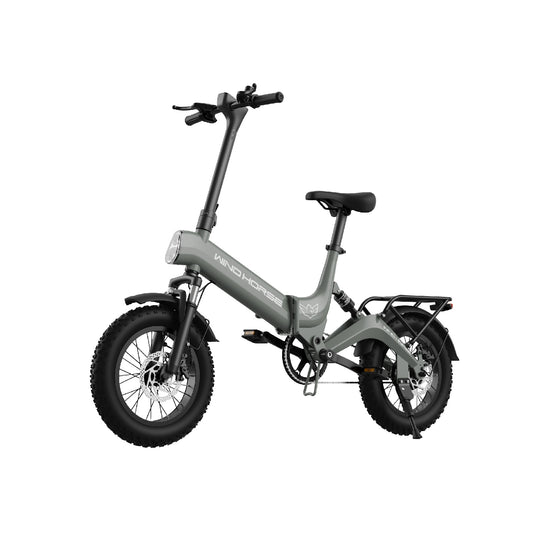 WINDHORSE Bicicleta eléctrica para adultos, bicicleta eléctrica inteligente con motor de 350 W, bicicleta eléctrica plegable de 30 millas y 20 mph, bicicleta de crucero de playa con neumáticos gruesos de 36 V 10 AH y 16 ", ola W1