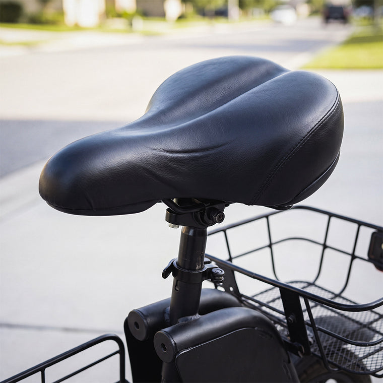 A wide, cushioned seat