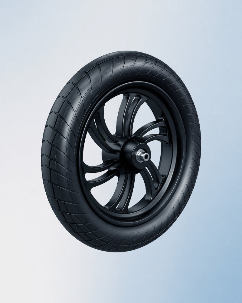12.5″ air tires + front suspension
