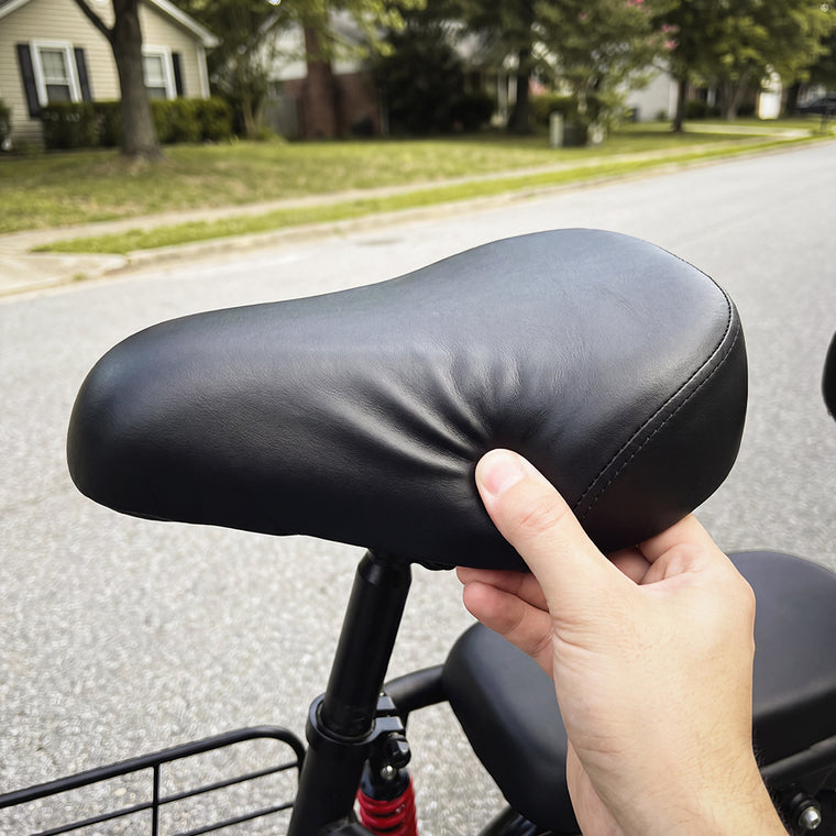 A wide, cushioned seat
