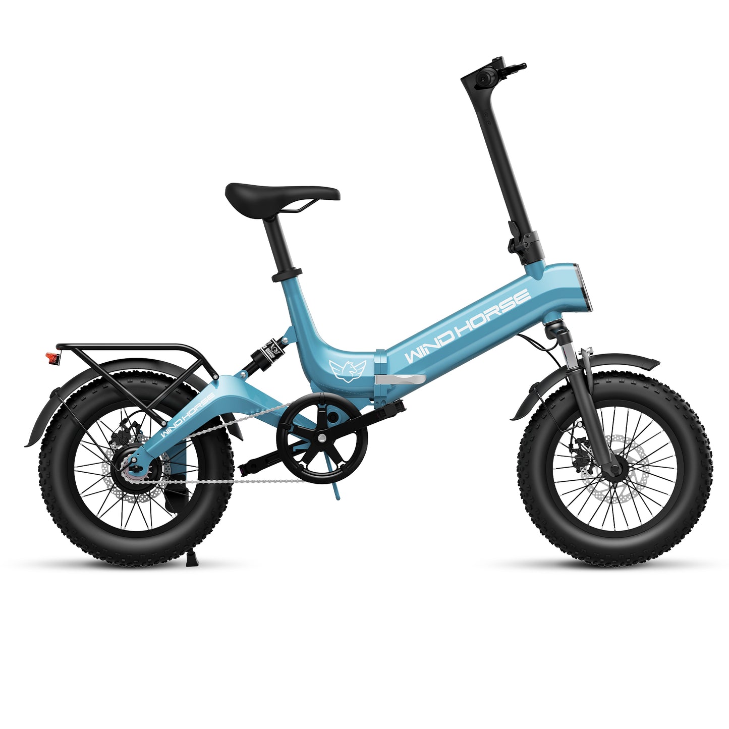 WINDHORSE Bicicleta eléctrica para adultos, bicicleta eléctrica inteligente con motor de 350 W, bicicleta eléctrica plegable de 30 millas y 20 mph, bicicleta de crucero de playa con neumáticos gruesos de 36 V 10 AH y 16 ", ola W1