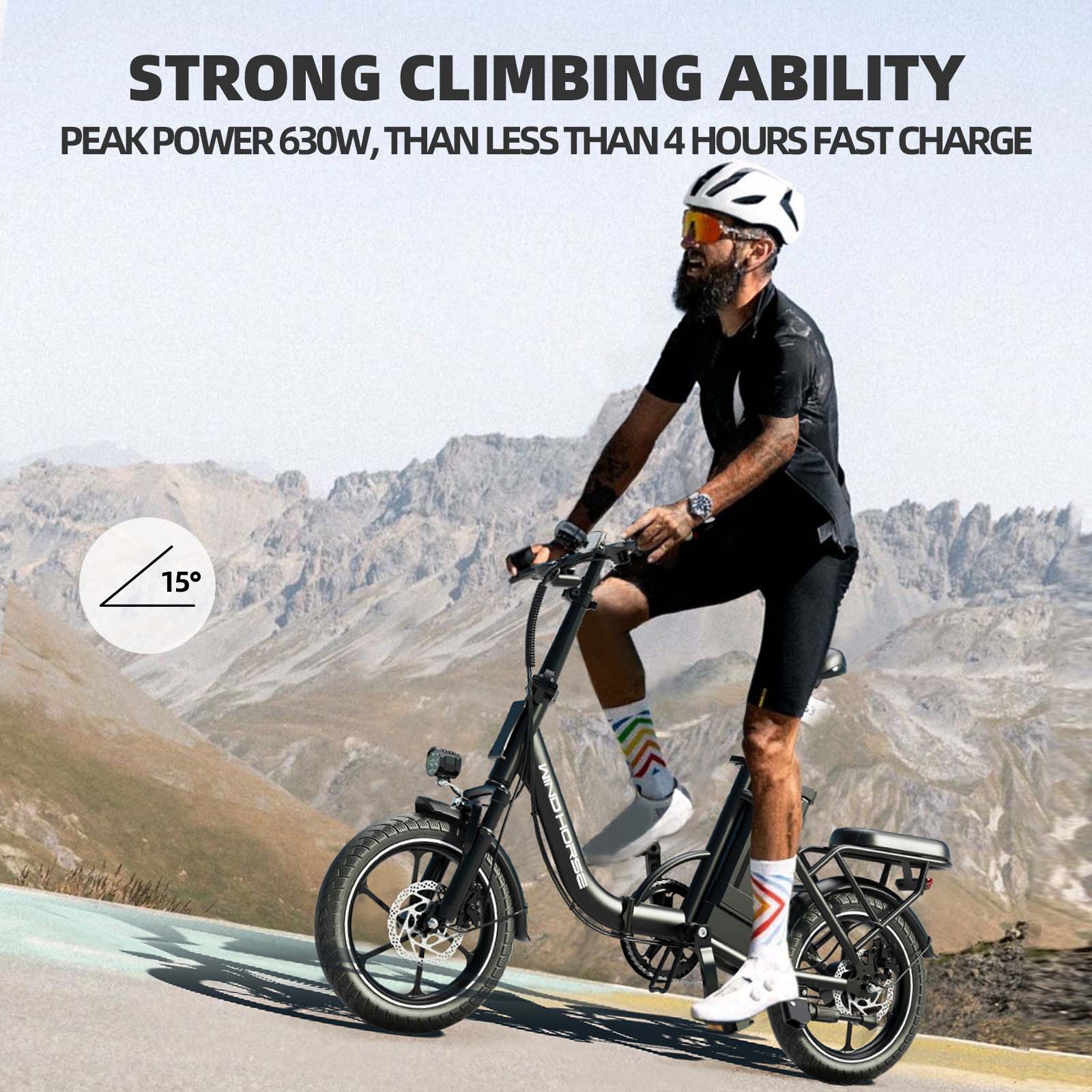 electric bicycle 25 mph Windhorse W2B White / 3-Speed Mode