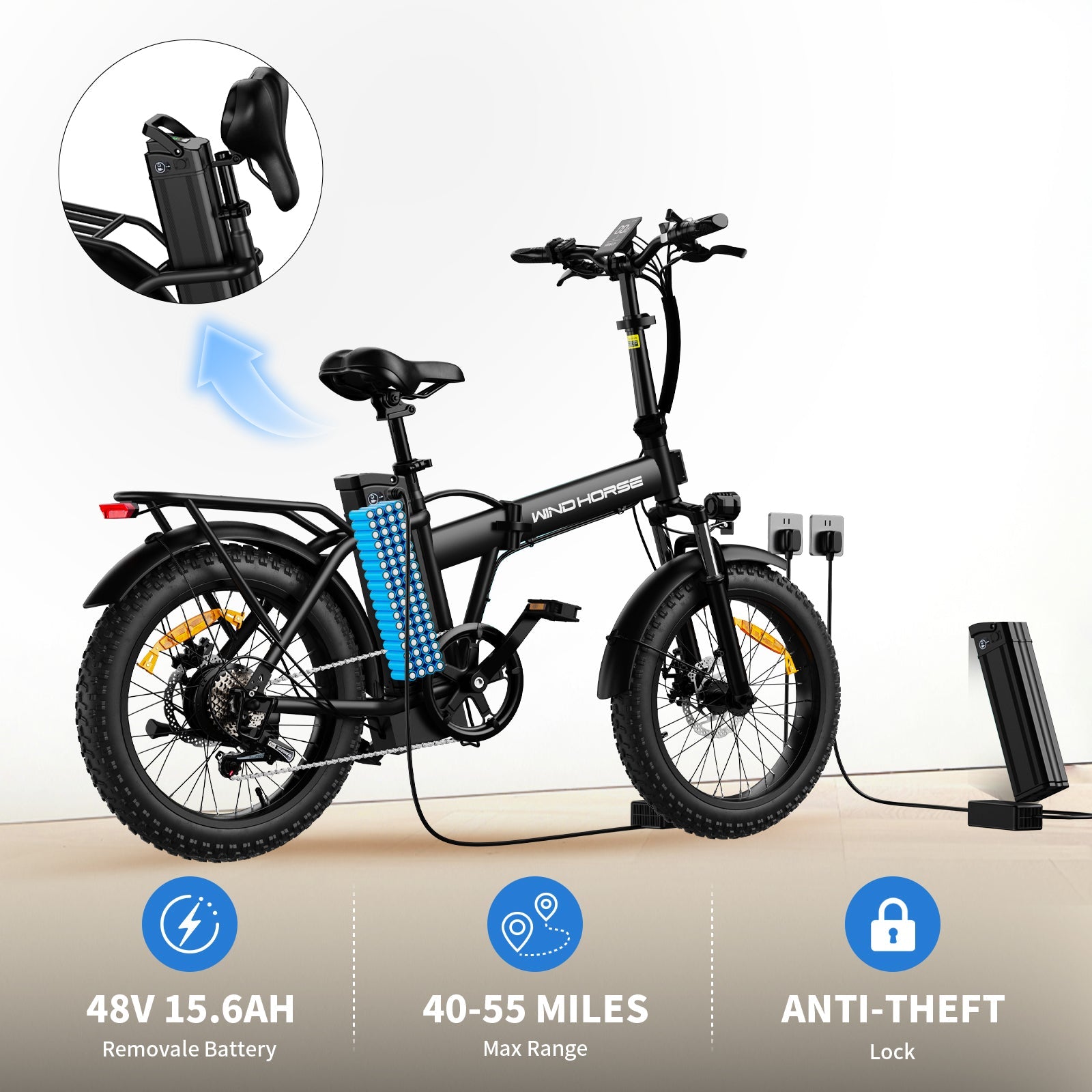 watseka electric bicycle Windhorse W4A Dark Gray